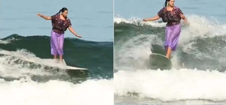 Patricia Ornelas: la surfista que conquista olas con su huipil Patricia Ornelas: la surfista que conquista olas con su huipil